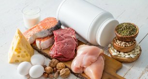 A variety of protein foods