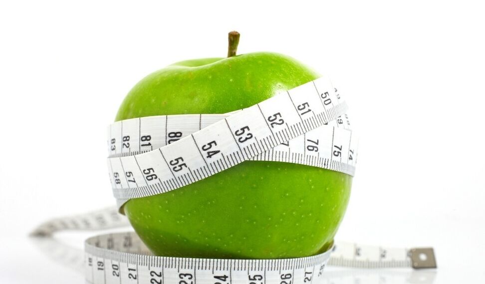 apples wrapped with measuring tape