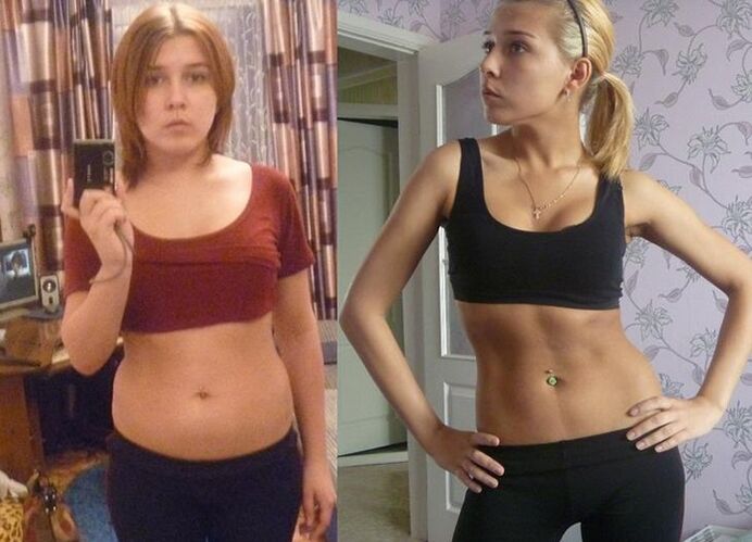 before and after following a carbohydrate -free diet