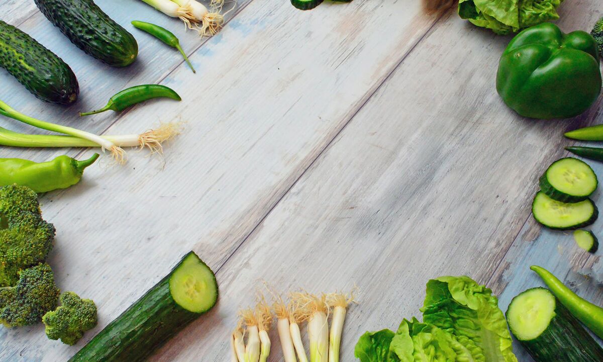 Low -calorie green vegetables on the buckwheat diet menu