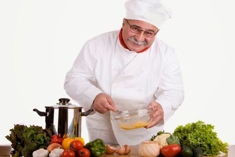 men prepare food for proper nutrition