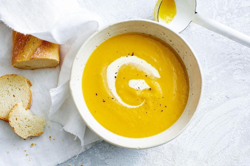 While following a diet for stomach ulcers, you can prepare pureed pumpkin soup